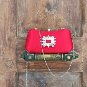 Red Satin Evening Bag,Red Satin Clutches,Wedding Bag,Valentine&#39;s Day Bag,Wedding Clutches,Red Satin Evening Bag,Red Evening Bag,Bridal Bag