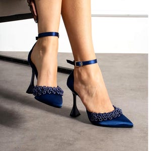 Blue Dress With Gold Heels