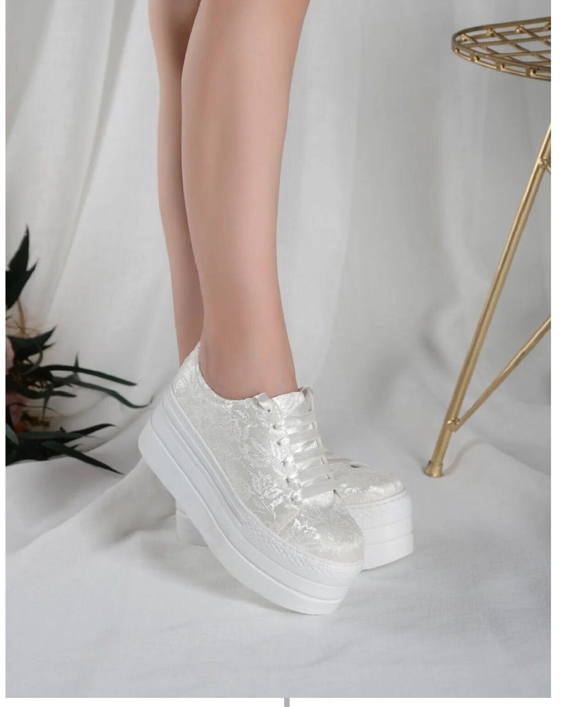 white platform bridal shoes