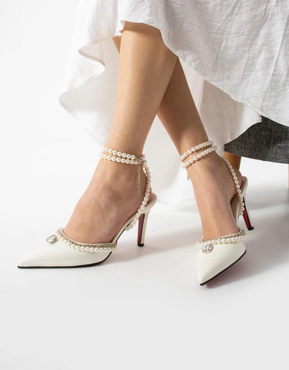Salto Alto Customizar Sapatos Com Renda E Perola Sapato De Noiva