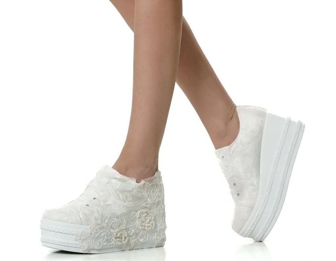white platform bridal shoes