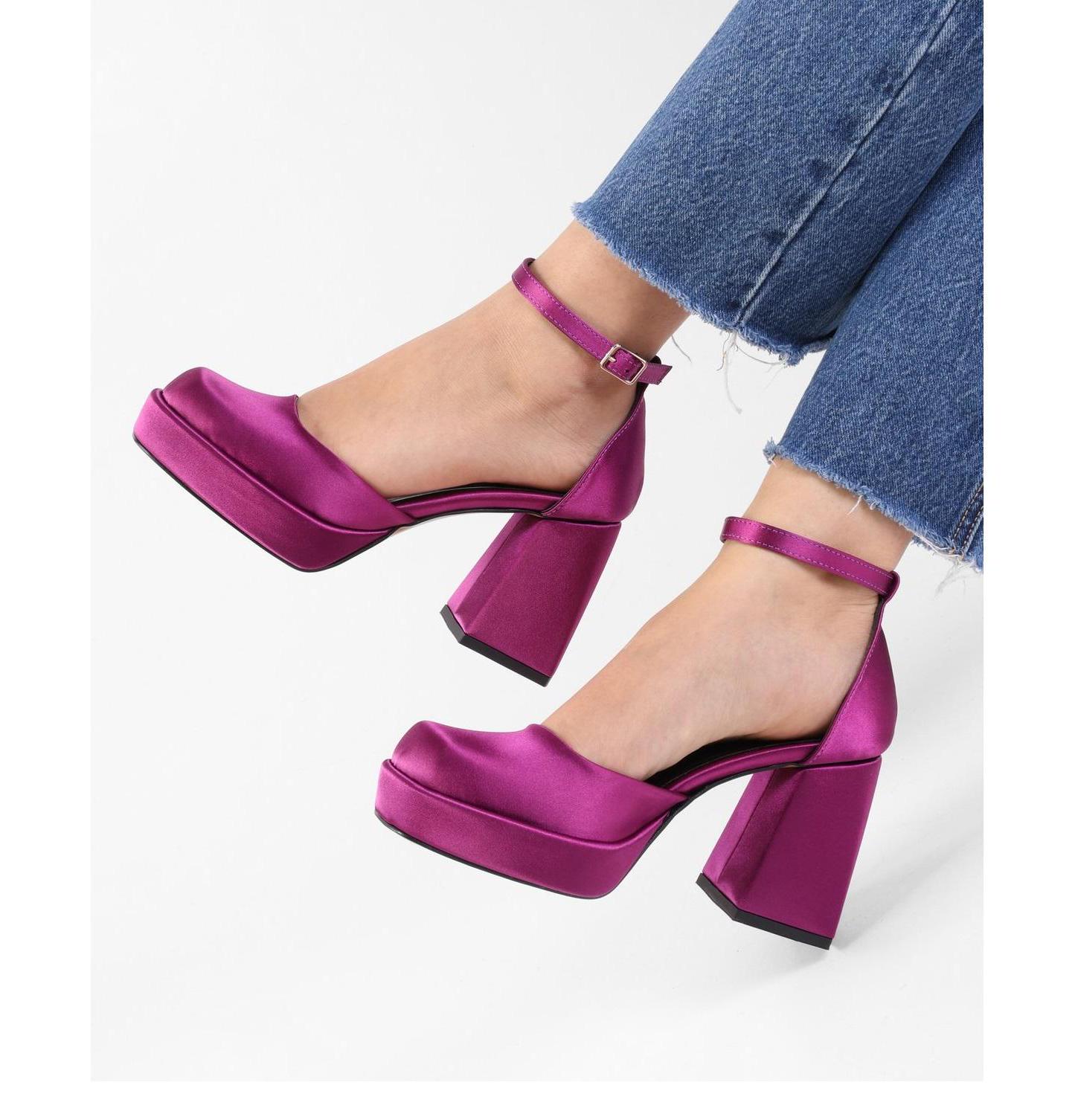 Magenta Lilac Platform Sandals Purple Women Heel Shoe,wedding Shoe