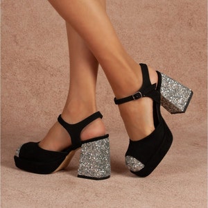 Black Platform Heels Etsy Canada