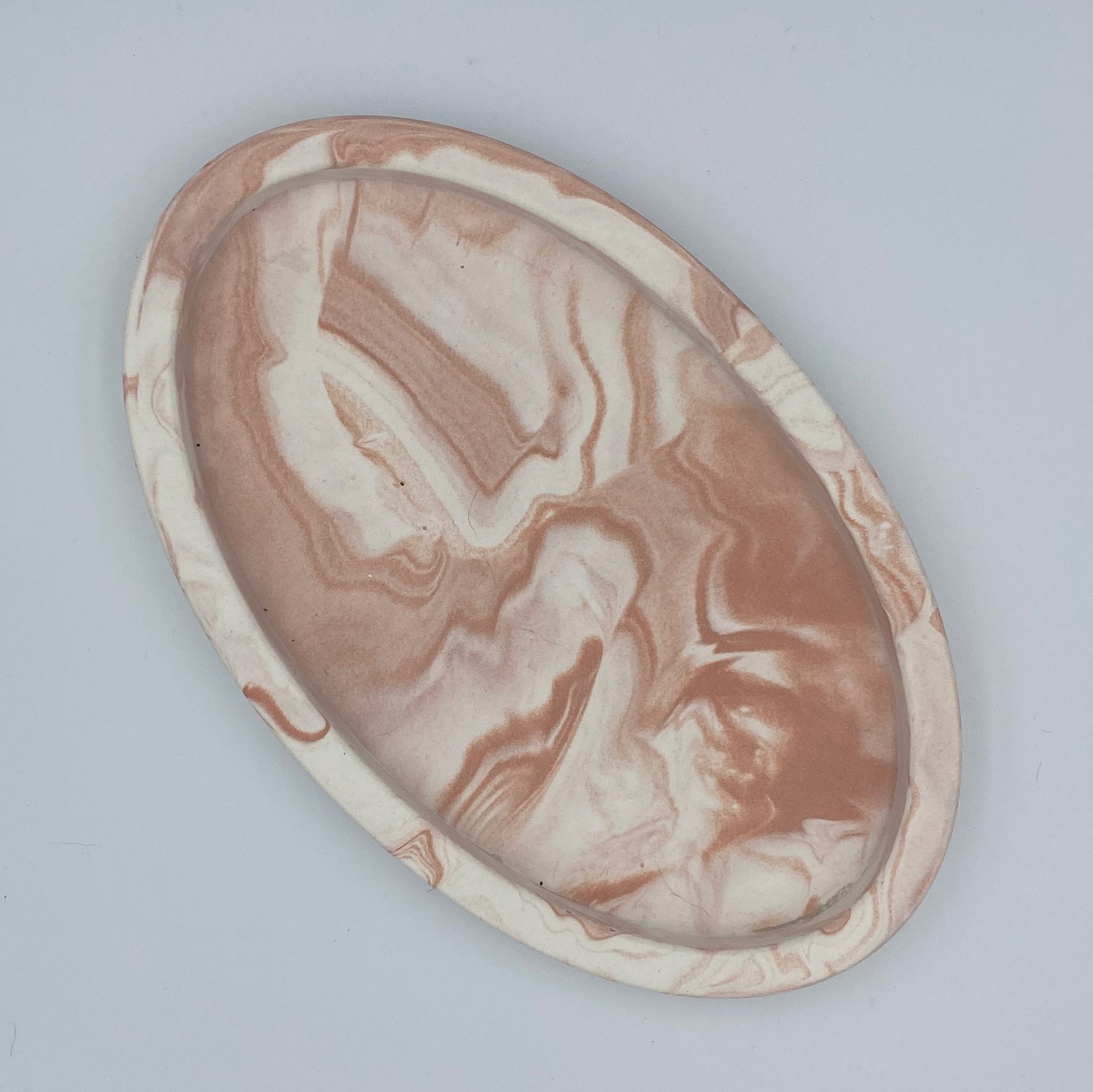 Dark Sand Oval Jesmonite Tray Jewellery Trinket Dish Candle Trays Decorative Trays Coasters