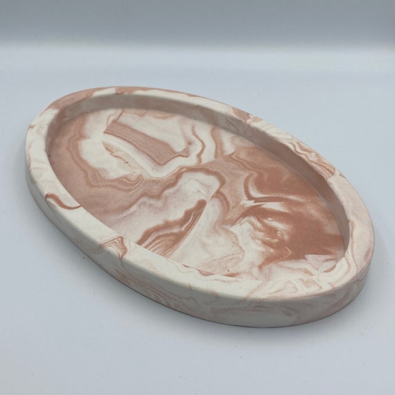 Dark Sand Oval Jesmonite Tray Jewellery Trinket Dish Etsy