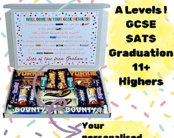 Personalised Poem Well done Exam SATS GCSES A Levels Graduation Congratulation gift Box Chocolate Poem Unique