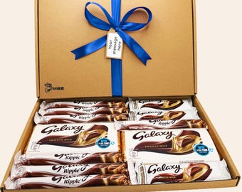 Personalised Galaxy Chocolate Gift Box With Message & Ribbon