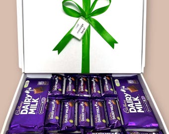 Cadbury Dairy Milk With Personalised Message and Ribbon | Mother's Day Chocolate Gift Box | Valentine's Day Chocolate Hamper