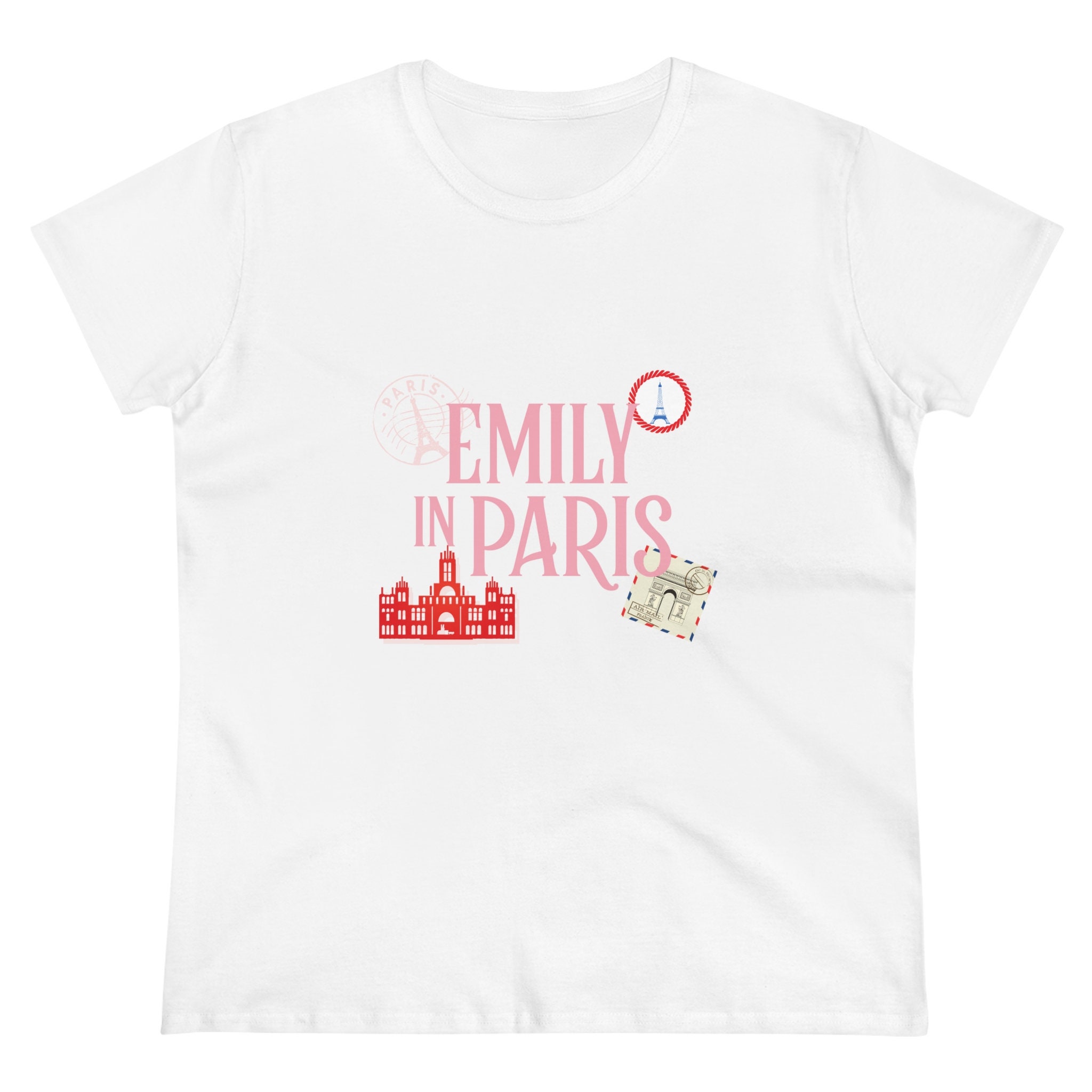 Discover Maglietta T-Shirt Emily In Paris - Francobollo Della Torre Eiffel