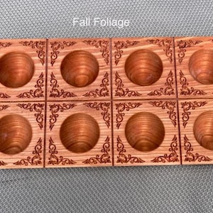 Wood Pasta and Ravioli Mold Tray, Fall Foliage Pattern (make 8 Ravioli at a time)