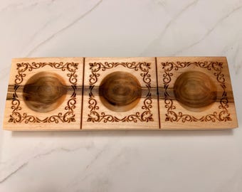 Fall Foliage Wooden Ravioli Mold, Makes Three 3"x3" Ravioli