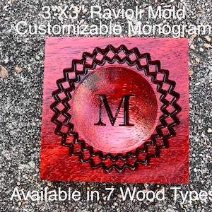 Customizable Wood Pasta and Ravioli Mold 3&quot; x 3&quot;
