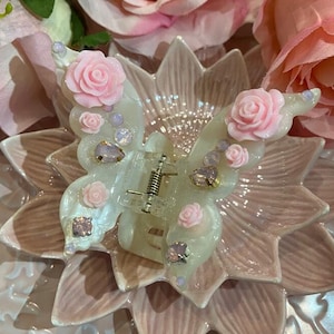 Claw Clip Butterfly &#39;The Blushed Fairy Princess&#39; Fairycore*Enchanted Hair Jewellery*Fairy Tale Hair Accessories*Fairycore*Fairy Aesthetic*