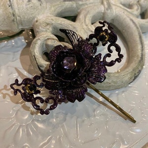 Bobby Pin &quot;Midnight Sparkle&quot; Fairycore*Fairy Hair Jewellery*Whimsical Hairpin*Enchanted Hair Accessories*Handmade Fairy Tale Hair Jewellery*