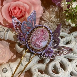 Hair Pin &quot;Blooming Lilac&quot; Fairycore *Fairy Hair Jewellery*Enchanted Hair Accessories*Whimsical Hair Pin*Fairy Tale Hair Jewelry*Romance*