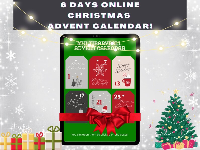 6 Days of Advent Calendar Online Christmas Countdown, 2023 Fashion New
