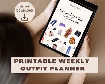 Printable Weekly Outfit Planner | Dress-Up Diary, Digital Outfit Journal, Closet Organization, Instant Download, Fashionista Gift