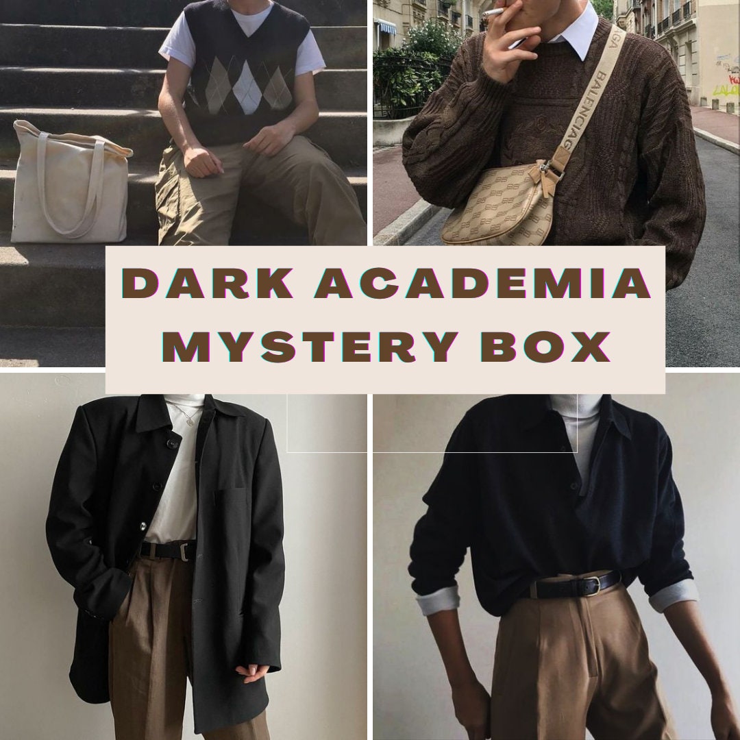 Dark Academia men Styling Mystery Box Thrift Etsy