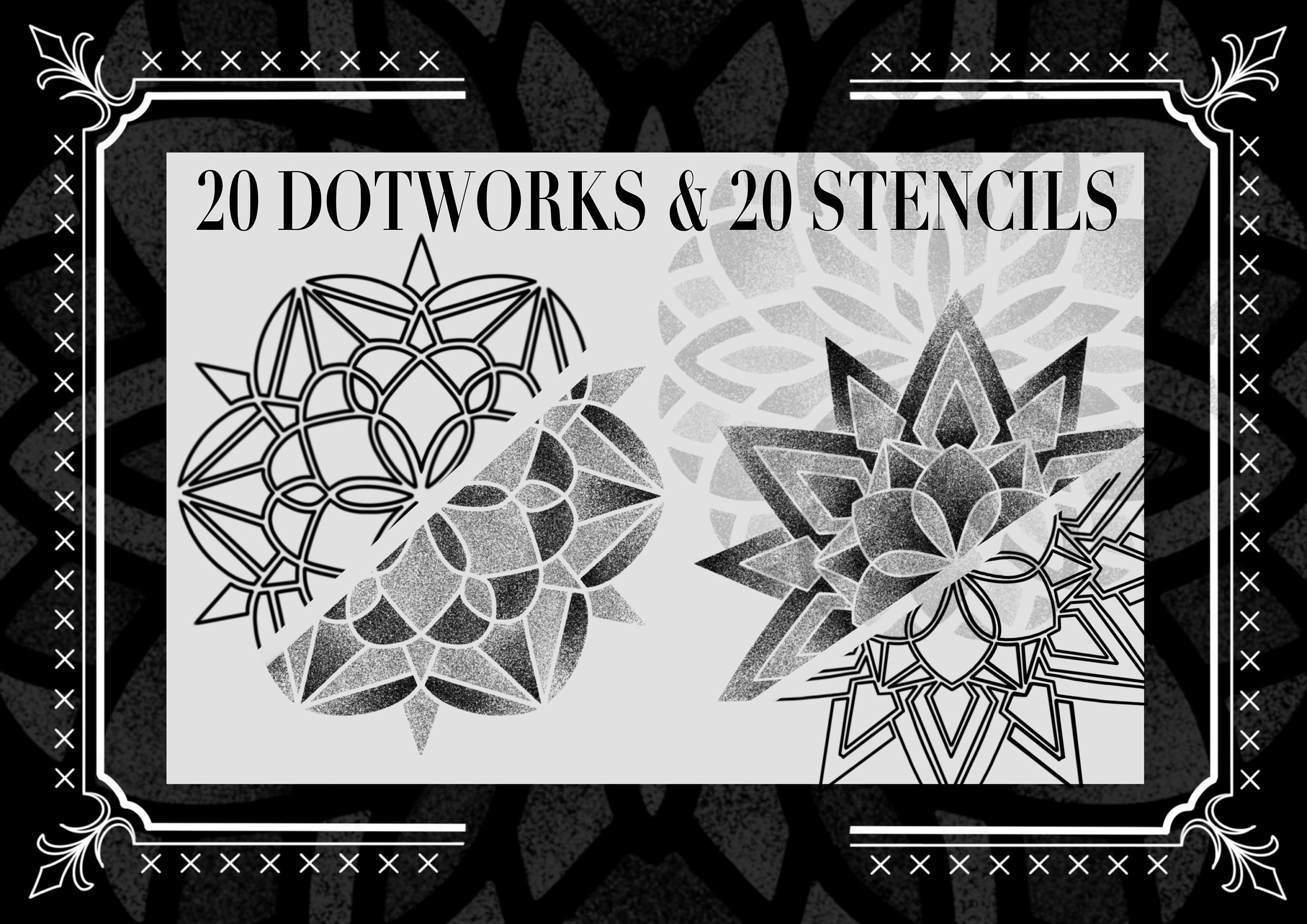 40 Stamps! Dotwork Mandala Brushes for Procreate - Tattoo Dot Designs ...