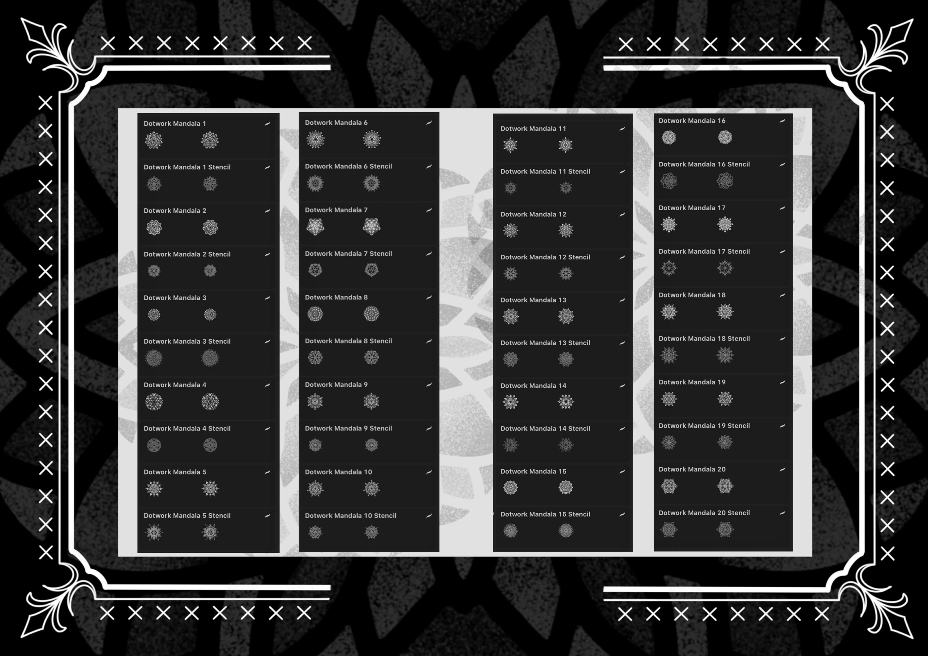 40 Stamps! Dotwork Mandala Brushes for Procreate - Tattoo Dot Designs ...