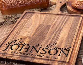 Personalized Cutting Board Wedding Gift, Engagement Gift For Couple, Custom Charcuterie Board, Custom Cutting Board, Custom Cheese Board