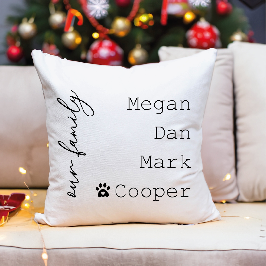 Personalized Family Names Pillow Custom Family Name Pillow Etsy
