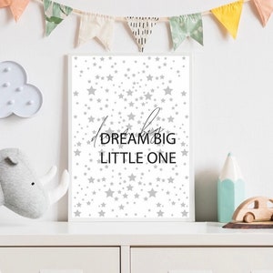 Kinderzimmer Poster Dream big little one mit Sternen | Wandbilder| Boho Poster| Wanddeko | Geschenk zur Geburt | Geburtstag | Nursery Poster