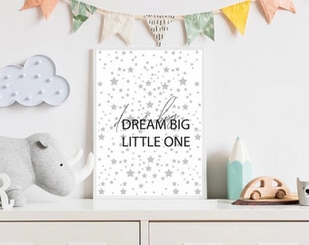 Kinderzimmer Poster Dream big little one mit Sternen | Wandbilder| Boho Poster| Wanddeko | Geschenk zur Geburt | Geburtstag | Nursery Poster