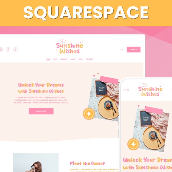 Squarespace Website Template - Squarespace Template, Squarespace 7.1, Coach Website Design, Blog, eCommerce Shop, Modern Website, SW01