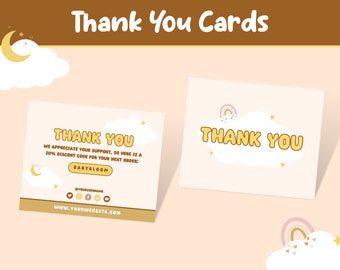 Thank You Card Template - Kids Boutique Branding - Canva Order Card - Small Business Branding - Thank You Cards - Canva Template - BB01