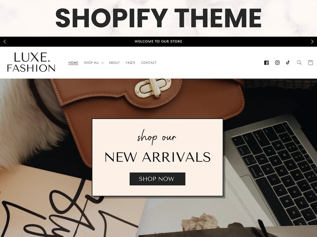 Luxury Shopify Theme Template Boutique Shopify Template Etsy