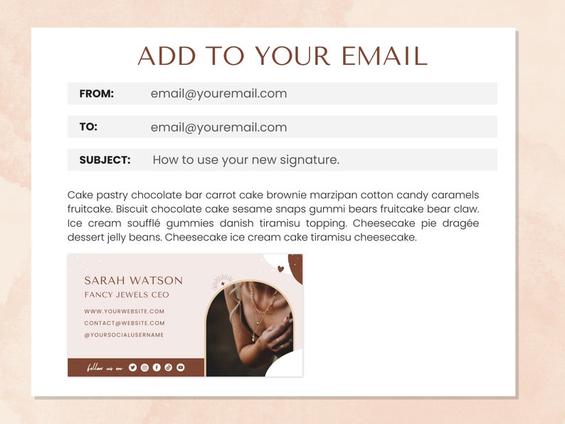 Email Signature Template Business Email Signature Design Blog Email Gmail Email Outlook Editable Email Signature FJ05 image 2