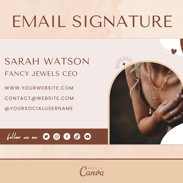Email Signature Template - Business Email Signature Design - Blog Email - Gmail - Email - Outlook - Editable Email Signature - FJ05