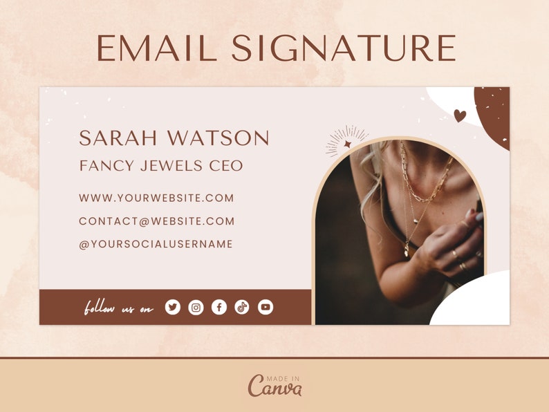Email Signature Template Business Email Signature Design Blog Email Gmail Email Outlook Editable Email Signature FJ05 image 1