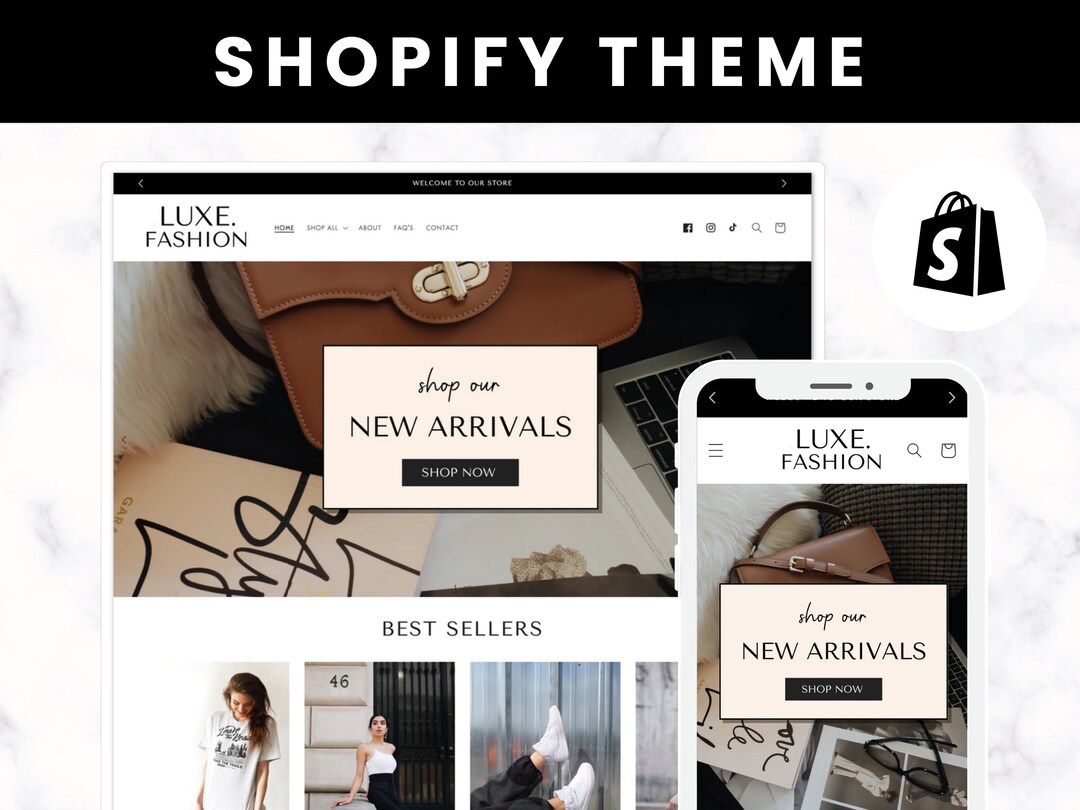 Luxury Shopify Theme Template Boutique Shopify Template Clean Minimal site site Design 