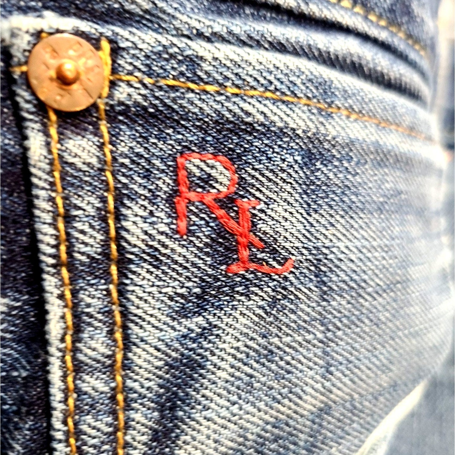 Polo Ralph Lauren Vintage 67 Straight Jeans Mens Size 42x30 Blue