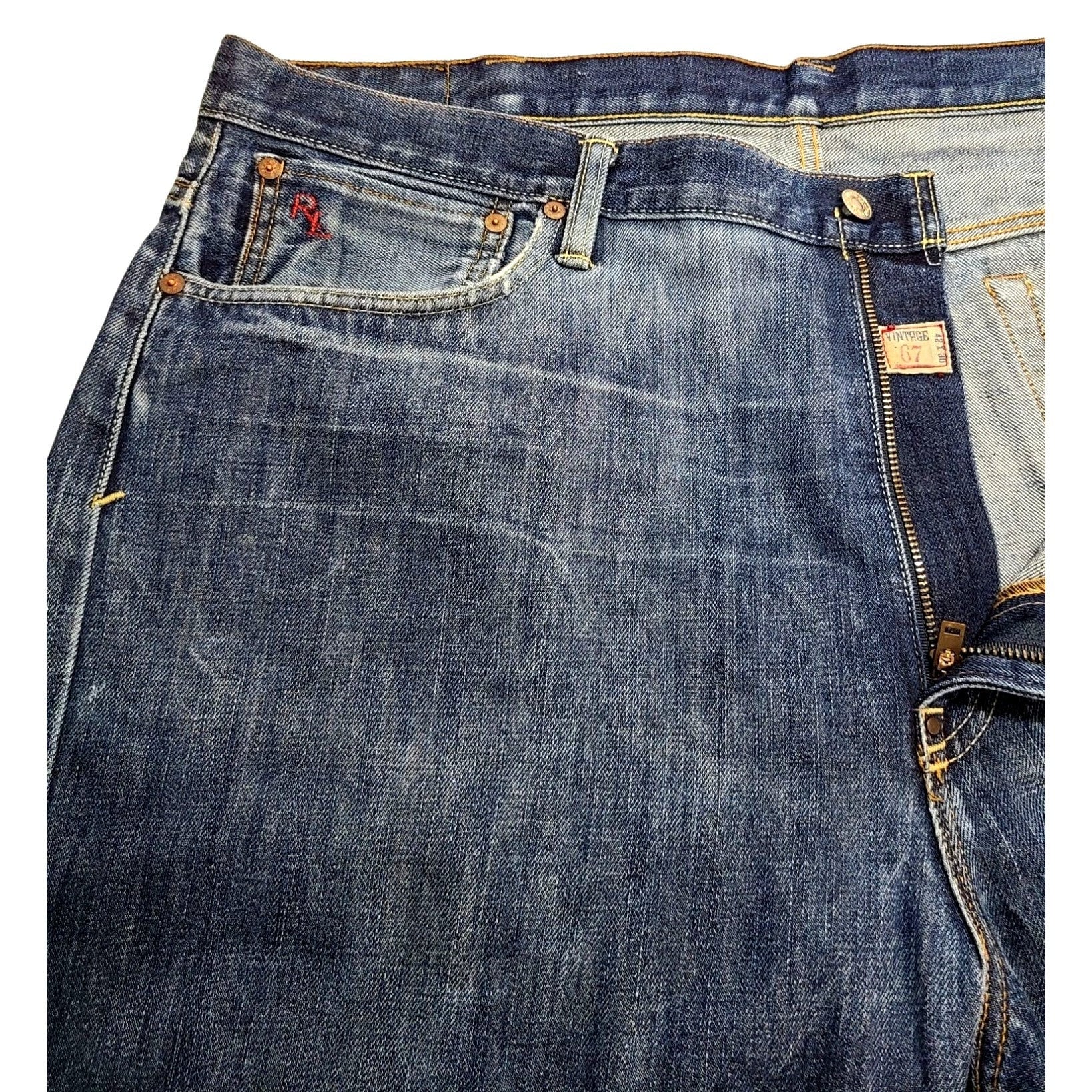 Polo Ralph Lauren Vintage 67 Straight Jeans Mens Size 42x30 Blue
