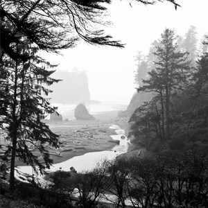 Fine Art schwarz weiss Foto auf Leinwand - Rialto Beach.