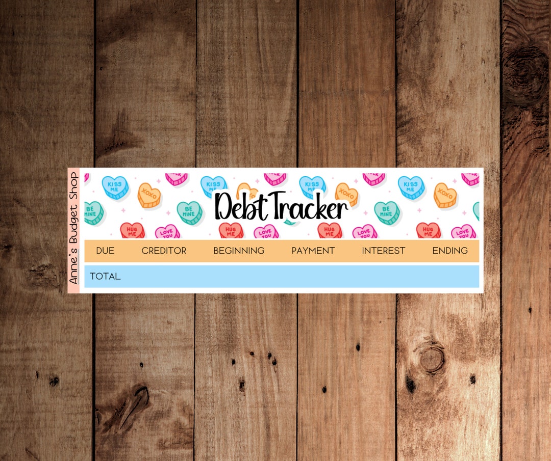 7x9 BK04 February Debt Tracker Budget Planner Sticker Kit, Erin Condren Monthly Planner Stickers ...
