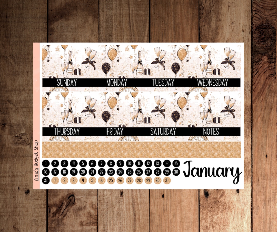 8.5x11 BK01 January Calendar Sticker Kit Erin Condren Monthly - Etsy