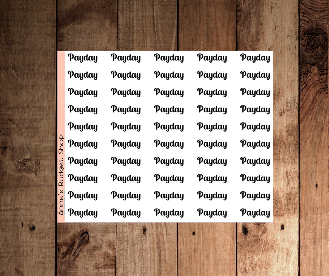 Payday Script Planner Sticker, Monthly Calendar Stickers, Bujo Stickers ...
