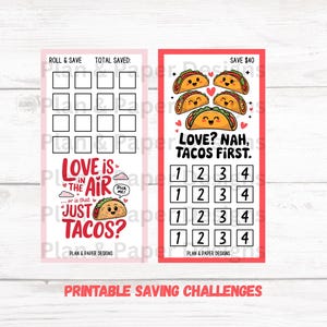 Tacos is Love Défi épargne, Défi épargne pour un placement en liquide, Défi épargne pour un classeur, Défis épargne imprimables, A6