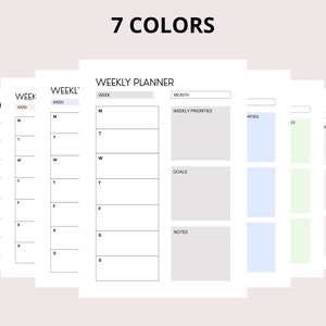 Weekly Planner Printable Undated and Printable Planner 2022 - Etsy