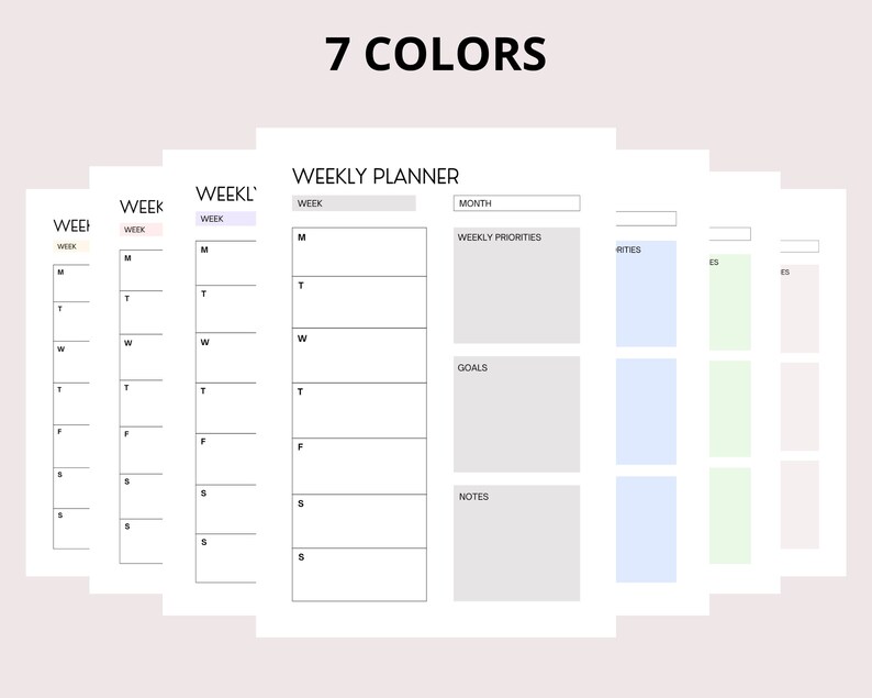Weekly Planner Printable Undated and Printable Planner 2022 - Etsy