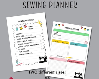 Sewing Project Planner: Checklist & Details (Digital Download)