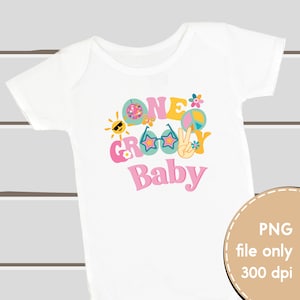One Groovy Baby PNG,  Groovy One Birthday Girl, One Groovy Sublimation, For Personal and Commercial Use