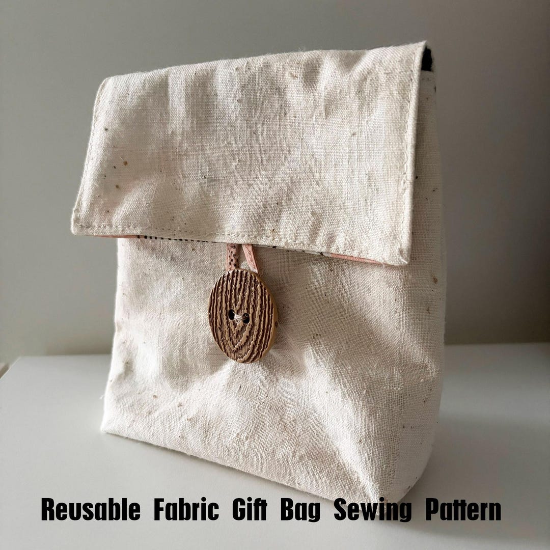 Fabric Gift Bag Sewing Pattern PDF – Reusable Gift Pouch Tutorial ...
