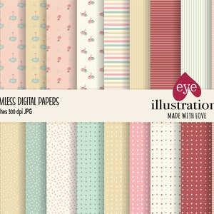 20 Valentine Digital Papers, Valentines Scrapbook Paper, Love and Heart Backgrounds, Commercial Use Digital Paper, Valentines Patterns