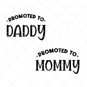 Anuncio de embarazo Paquete de padres SVG PNG, Promovido a papá svg, Promovido a mamá svg, Anuncio de bebé svg, Embarazo divertido svg png