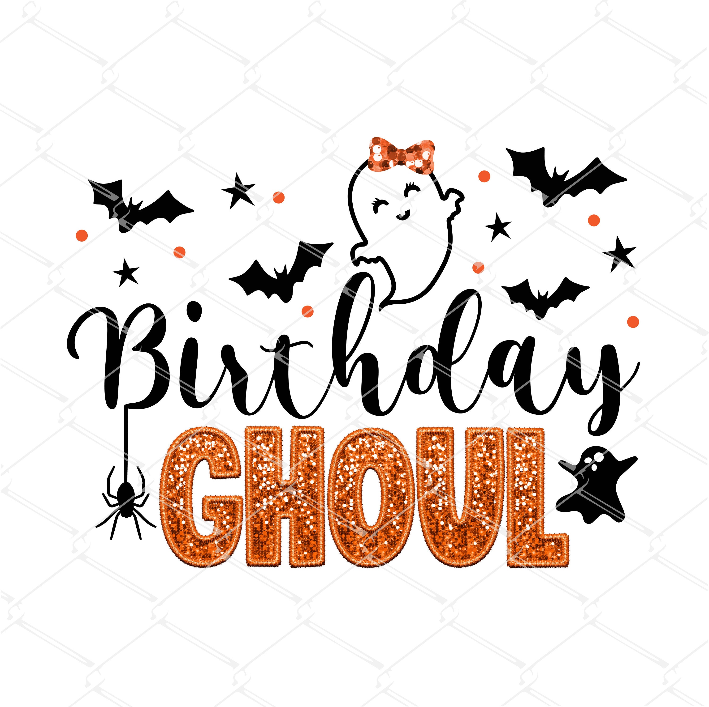 Sequin Birthday Ghoul PNG, Girl Birthday Halloween PNG, Cute birthday halloween party shirt for kids PNG, Glitter Cut File Silhouette Cricut
